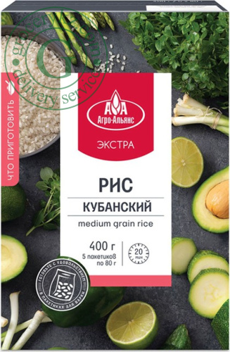 Agro Alliance medium grain rice in bags, 5 bags, 400 g