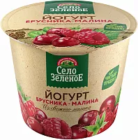 Selo Zelenoe yogurt, lingonberries and raspberries, 120 g