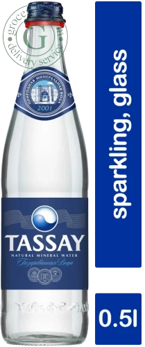 Tassay sparkling water, 0.5 l (glass bottle)
