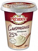 President sour cream, 25%, 385 g
