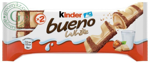 Kinder Bueno White wafers with creamy nut filling, 39 g