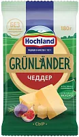 Hochland Grunlander cheddar semi hard cheese, 180 g