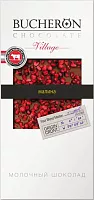 Bucheron Village milk chocolate bar, raspberries, 100 g