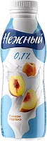 Nezhnyi drinking yogurt with peach juice, 0.1%, 420 g