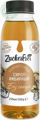 ZuckerFrei sunroot syrup, ginger, 250 ml