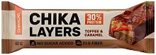 Chikalayers protein bar, toffee and caramel, 60 g