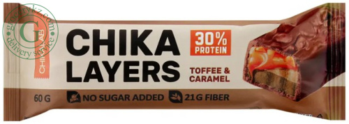 Chikalayers protein bar, toffee and caramel, 60 g