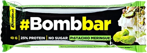 Bombbar protein bar, pistachio meringue, 40 g