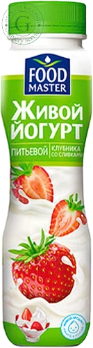 Foodmaster drinking live yogurt, strawberry and cream, 280 g