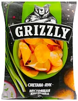 Grizzly potato chips, sour cream and onion, 60 g