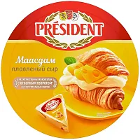 President spreadable cheese in triangles, maasdam, 140 g