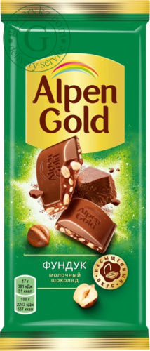 Alpen Gold chocolate with hazelnut, 85 g