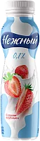 Nezhnyi drinking yogurt with strawberry juice, 0.1%, 285 g