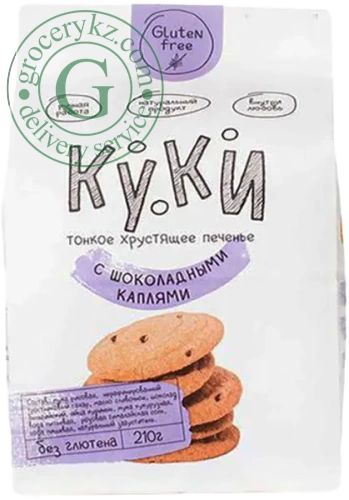 Kuki cookies with chocolate tears, 210 g