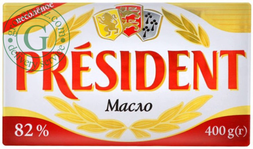 President unsalted butter, 82%, 400 g