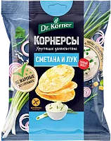 Dr. Korner rice and corn chips, sour cream and onion, 50 g