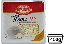 President cottage cheese, crumbly, 9%, 450 g