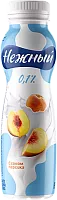 Nezhnyi drinking yogurt with peach juice, 0.1%, 285 g