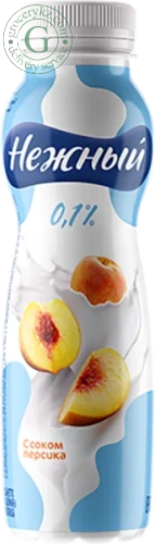 Nezhnyi drinking yogurt with peach juice, 0.1%, 285 g