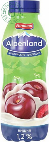 Alpenland drinking yogurt, cherry, 420 g