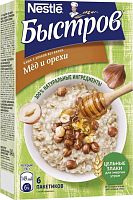 Nestle Bystrov instant oatmeal, honey and nuts, 6 packs, 240 g