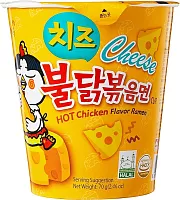 Samyang Hot Chicken and Cheese flavor ramen noodle soup, 70 g