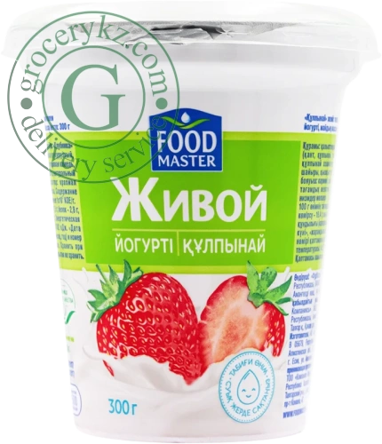 Foodmaster live yogurt, strawberry, 300 g