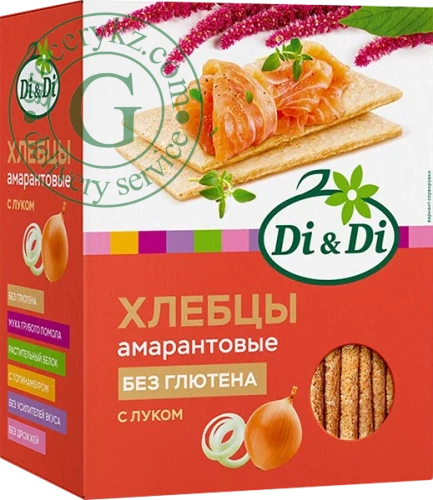 Di&Di amaranth crispbread with onion, 195 g