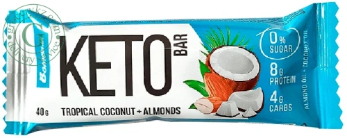 Bombbar keto bar, tropical coconut and almond, 40 g