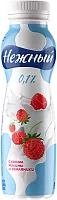 Nezhnyi drinking yogurt with raspberry and strawberry juice, 0.1%, 285 g