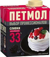 Petmol whipping cream, 33%, 500 g