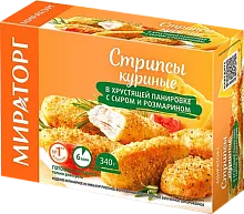 Miratorg chicken strips with cheese and rosemary, 340 g