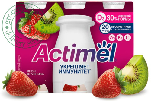 Actimel yogurt, drinking, kiwi and strawberry, 2.5%, 570 g