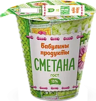 Babuliny Produkty sour cream, 15%, 300 g
