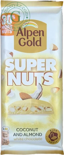 Alpen Gold Super Nuts white chocolate with coconut and almond, 120 g