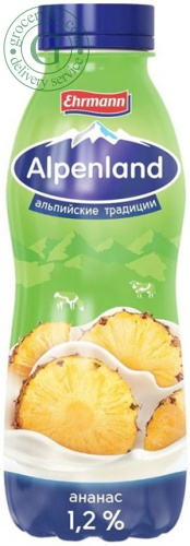 Alpenland drinking yogurt, pineapple, 420 g