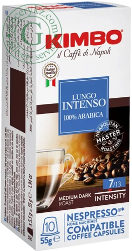 Kimbo Nespresso coffee capsules, lungo intenso, 10 pc