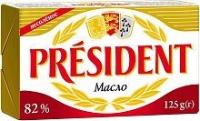 President unsalted butter, 82%, 125 g
