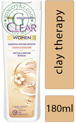 Clear Women shampoo, сlay therapy, 180 ml