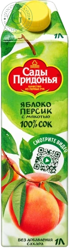 Sady Pridonia apple and peach juice, 1 l