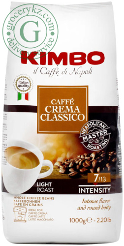 Kimbo coffee beans, cafe crema classico, 1000 g
