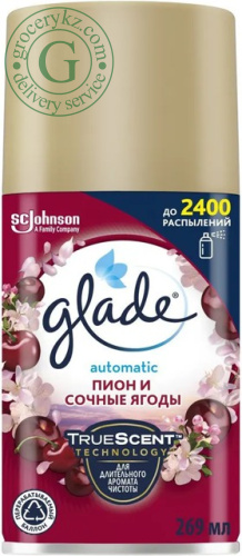Glade air freshener, peony and berries, automatic spray refill, 269 ml