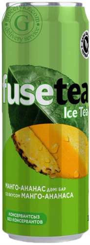 Fuse-Tea black ice tea, mango and pineapple, 0.33 l