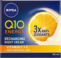 Nivea Q10 Energy anti wrinkle face cream, night cream, 50 ml