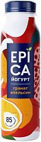 Epica drinking yogurt, pomegranate and orange, 260 g