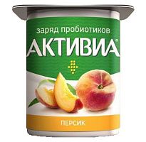 Activia yogurt, classic, peach, 2.9%, 120 g