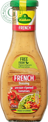 Kuhne French dressing with sun-ripened tomatoes, 250 ml