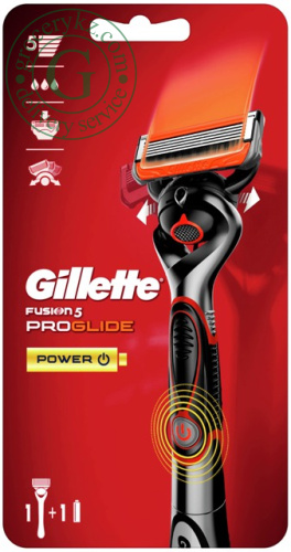 Gillette Fusion 5 Proglide Power razor handle + shaving blades, 1 pc