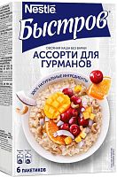 Nestle Bystrov instant oatmeal, assorted gourmet, 6 packs, 228 g