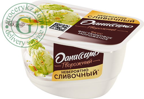 Danissimo curd, pistachio ice cream, 130 g